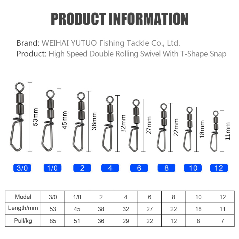 Brass Rolling swivel Snap Fishing Swivel Snap Carp Fishing Swivel Connector 3/0-12# Carp Fishing Swivel Connector