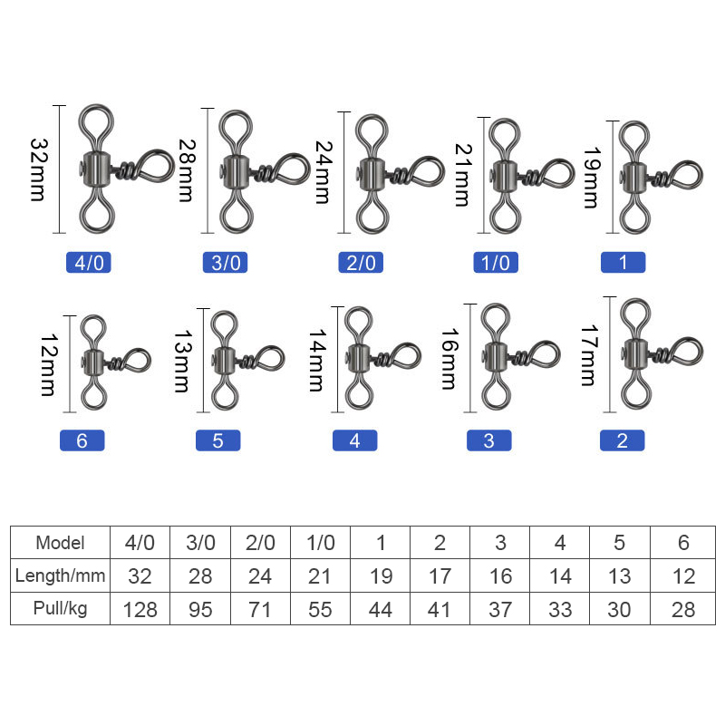 Fishing Swivels Cross Line Rolling Swivel 4/0-6# Steel Fishing Connector Fishing Accessory Swivel