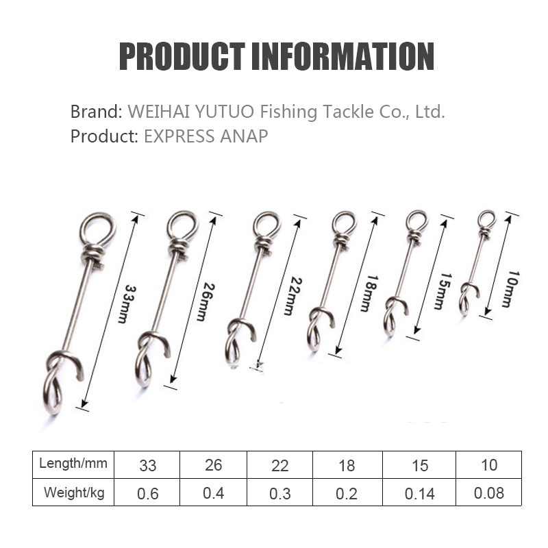 Swivel Fishing Accessories Stainless Steel Fishing Snap Buckle Clip Quick Connect Clip Fishing Connector