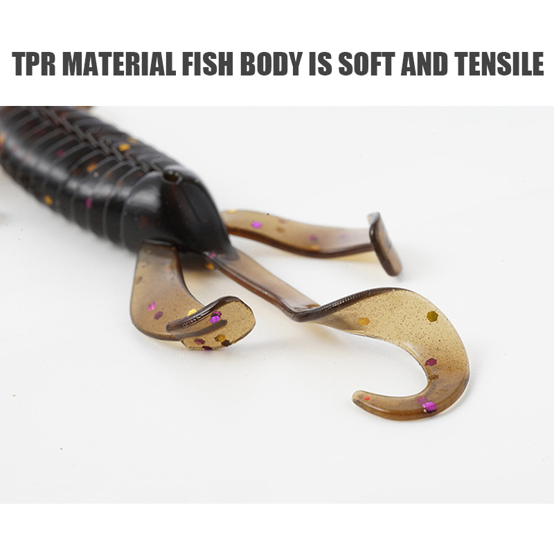 Artificial Quality TPR Material Fishing Shrimp Lure Bait 80mm 3.3g Floating Curled Swimming Soft Shrimp Bait