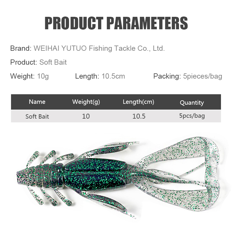 Beard Shrimp Soft Lure 10g 10.5cm Simulation Lifelike Soft Shrimp Artificial Fishing Tackle Two Colors Fishing Lure