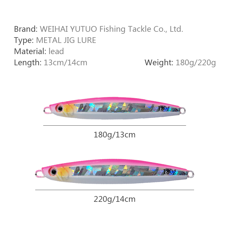 Custom Knife Jig 180g 220g Luminous Slow Pitch Fishing Jigs Saltwater Metal Jigging Lure Artificial hard bait