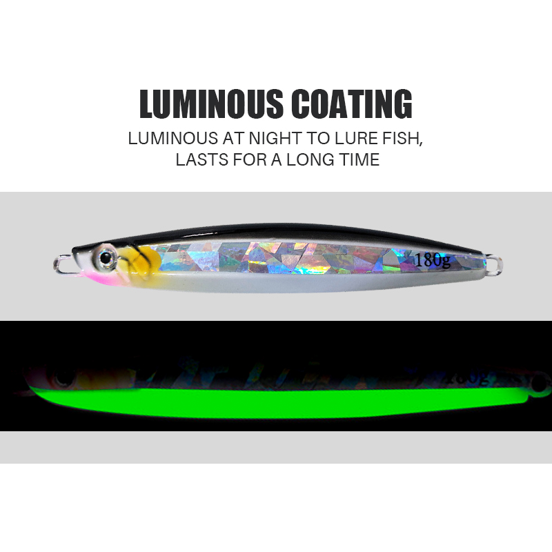 Custom Knife Jig 180g 220g Luminous Slow Pitch Fishing Jigs Saltwater Metal Jigging Lure Artificial hard bait