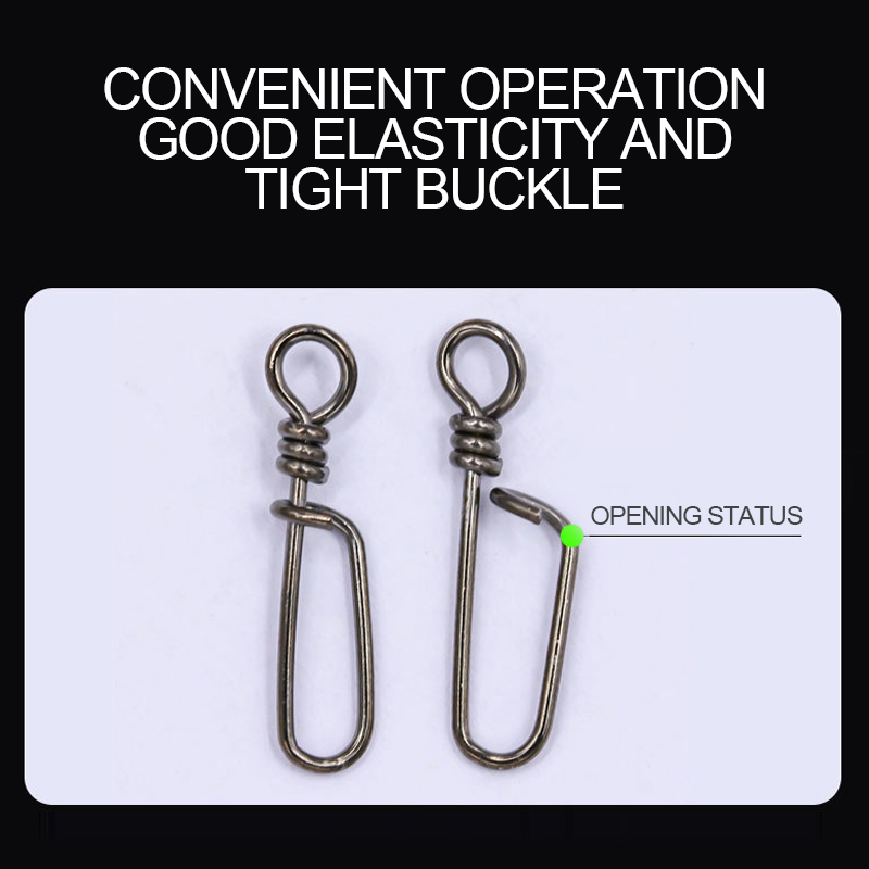 Stainless steel Curved Pins Quick Swivel Rotating Snap Fishing Connector Carp Fishing Tackle Swivels Accessories