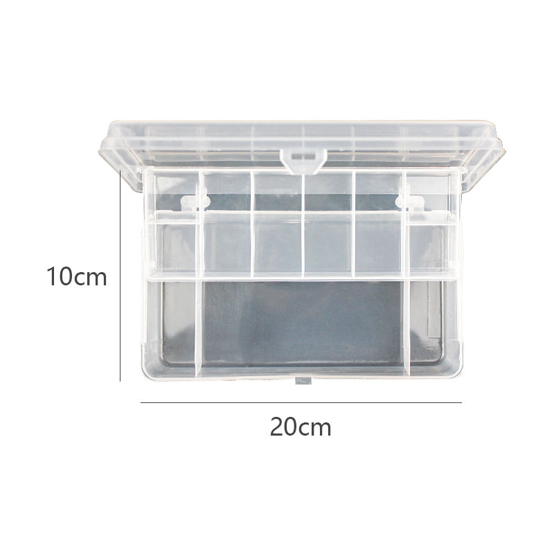 Good Quality PP Material Clear Double Storage Lures Accessories Fishing Tackle Box 20*10*4cm Fishing Accessories Tool Box