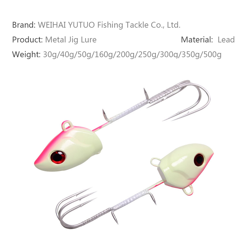 Artificial Luminous Fish Shape Metal Stainless Steel Big Fishing Lead Head Hooks Painted Jig Head With Sickle Hook