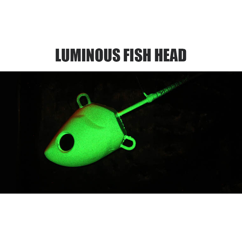 Artificial Luminous Fish Shape Metal Stainless Steel Big Fishing Lead Head Hooks Painted Jig Head With Sickle Hook